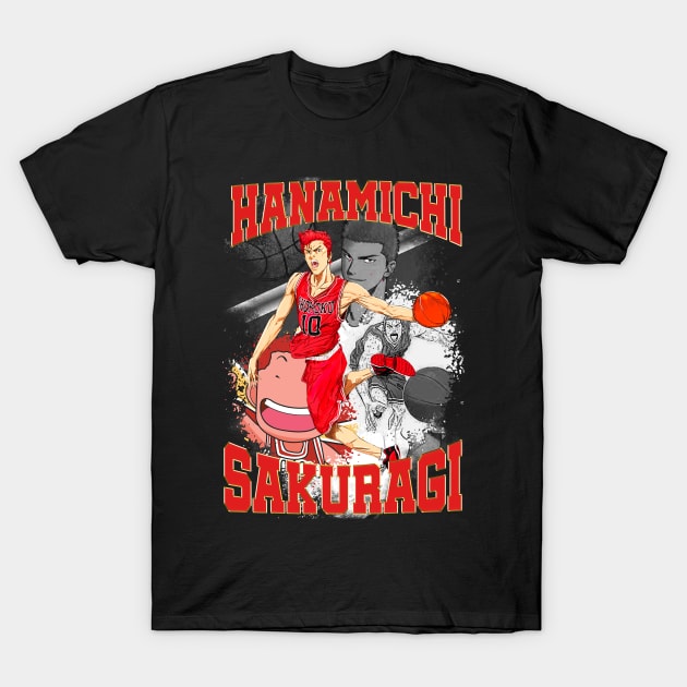 hanamichi anime basketball fanart T-Shirt by Planet of Tees